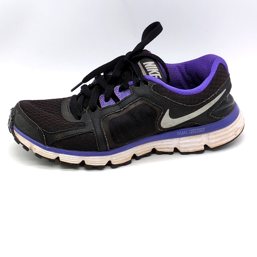 Nike Shoes Womens Dual Fusion ST2 Black Purple 8 Running Sneakers‎ 454240-007